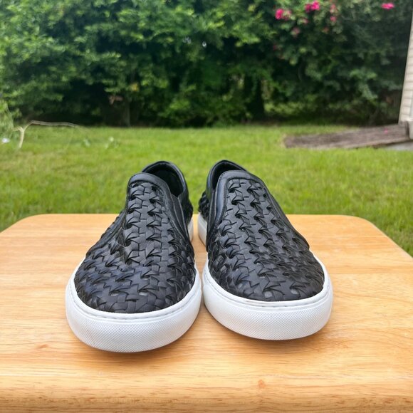 Madison Maison Black Woven Leather Slip On Sneakers Size 41 / US 10 - Picture 2 of 7